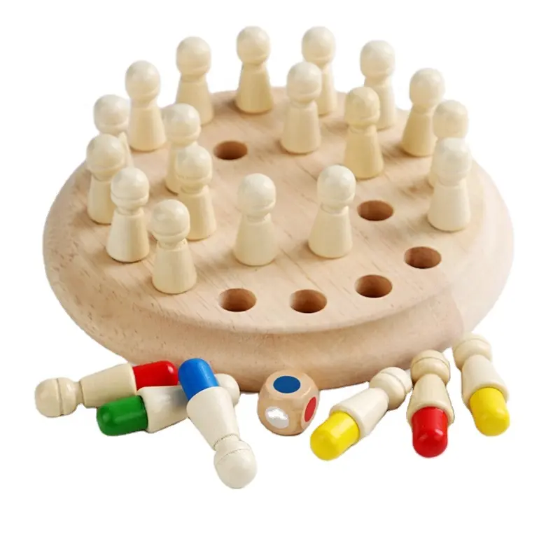 Juego de ajedrez clásico de madera para niños y adultos, juguete de memoria para niños