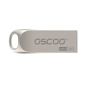 OscOO <b>USB</b> <b>Flash</b> <b>Drive</b> 16GB USB2.0 Metal Body Silver Gunmetal - Product Image 1