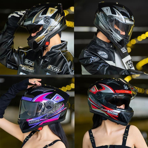 หมวกกันน็อคมอเตอร์ไซด์แบบเต็มใบหมวกกันน็อคมอเตอร์ไซค์ขนาด XL ออกแบบโลโก้ได้ตามต้องการได้รับการอนุมัติจากจุดปลอดภัย - Product Image 2