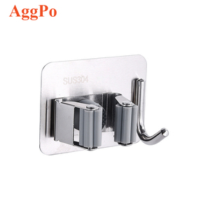 Soporte de Pared <span class=keywords><strong>para</strong></span> Escoba y Trapeador de Acero Inoxidable 304, Soportes Resistentes <span class=keywords><strong>para</strong></span> Escoba <span class=keywords><strong>para</strong></span> Lavandería, con Gancho <span class=keywords><strong>para</strong></span> Colgar - Product Image 1
