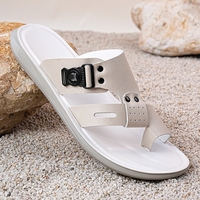 Nouvelles sandales orthopédiques en cuir pour hommes, grandes tailles 47 48, export, haute qualité, tongs blanches style arabe, fournisseur pas cher