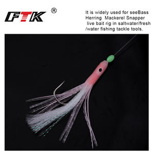 Línea de anzuelos de pesca de agua salada FTK <span class=keywords><strong>Sabiki</strong></span> Rigs con 8 anzuelos de calamar líder de línea de pesca - Product Image 6