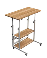 Bureau d'ordinateur portable sur roulettes réglable en hauteur pour la maison, le bureau, la chambre à coucher, le chevet, station de travail pour ordinateur portable