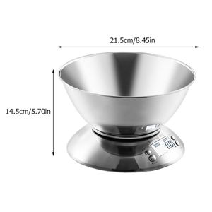 Báscula de Cocina Digital Multifunción Camry, de Acero Inoxidable, con Tapa y Recipiente Grande, Capacidad de 5 kg, Funciona con Batería - Product Image 2