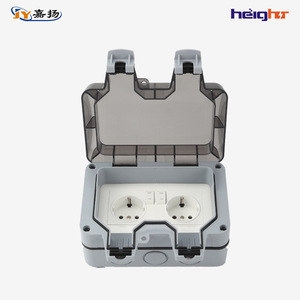 ปลั๊กไฟกันน้ำกลางแจ้งแบบติดผนัง IP44 2 ช่อง พร้อมสวิตช์ สำหรับห้องน้ำ วัสดุ PC - Product Image 3
