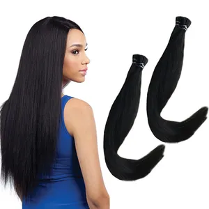 I Tip Hair Extensions Real Human Hair Black 50g 50Strands/Package Pre Bonded Keratin Hair Fusion 20in Remy Straight Stick Tip