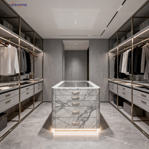 Système de garde-robe walk-in gris moderne personnalisé | Meubles de chambre à coucher de luxe personnalisation complète de la - Product Image 3