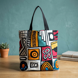 Sacs fourre-tout modernes en toile imprimée, grande capacité, sacs de rangement d'extérieur, design rectangulaire cousu, sacs de rangement à motifs - Product Image 1