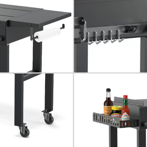 Parrilla para exteriores, soporte para parrilla, peso ligero, portátil, plegable, carrito con ruedas - Product Image 5