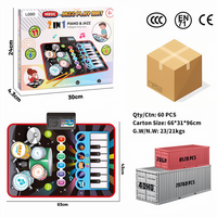 Tapis de jeu pour bébés 2 en 1, piano et batterie, multifonctionnel, interaction parent-enfant, couverture musicale électronique