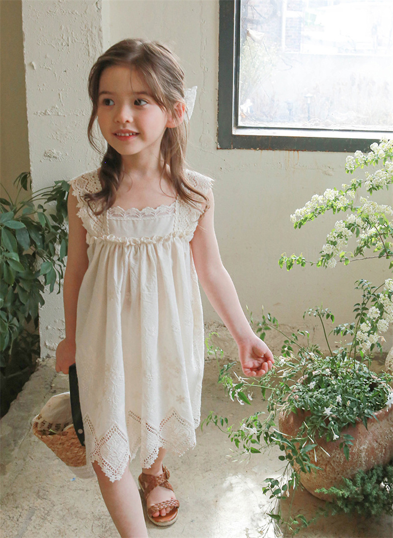 kids lace dress Girls Off-White Communion with Beaded Waist & Bow Back Off White / 7.5 Designed from our studio in USA and imported Lola Girls Lace Dress at
