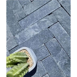 Dalles épaisses en pierre grise Blacklime de qualité supérieure, coupées à la main, motif aléatoire, résistantes à l'eau, durables, pour revêtement de sol traditionnel de villa - Product Image 4