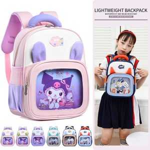 Mochilas para niños de dibujos animados al por mayor directas de fábrica-Oreja 3D y ventana <span class=keywords><strong>transparente</strong></span>, bolsas preescolares impermeables ligeras - Product Image 3
