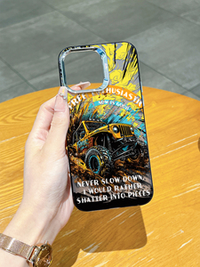 Coque de téléphone <span class=keywords><strong>pour</strong></span> <span class=keywords><strong>iPhone</strong></span> 17/16/15/14 ProMax, motif camion tout-terrain jaune, style graffiti, antichoc, accessoires mobiles - Product Image 2