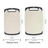Planche à découper pour enfants PP+PTR 3 pièces, qualité alimentaire, résistante à la moisissure, épaisseur 0,4 cm, spécial fruits, avec emballage combiné