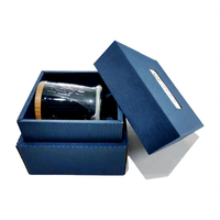 Boîte cadeau haut de gamme personnalisée en carton ondulé deux pièces avec fenêtre et insert en mousse pour tasses
