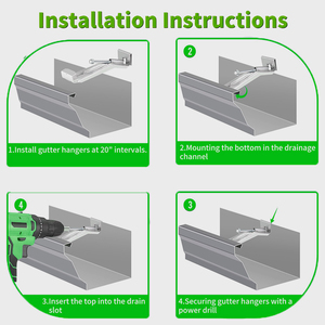 Supports de fixation de <span class=keywords><strong>gouttière</strong></span> dissimulés en alliage d'aluminium de 5 pouces, durables et résistants à l'eau, <span class=keywords><strong>pour</strong></span> la réparation des gouttières affaissées - Product Image 5