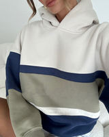 Sweat à capuche décontracté long et tendance pour femme, sur mesure OEM, grande taille, patchwork, épaules tombantes, 100 % coton, haute qualité