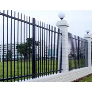 Panel pagar besi seng kualitas tinggi, sistem pagar luar ruangan aluminium tanpa karat untuk taman rumah