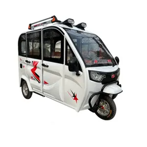 Triciclo eléctrico a prueba de lluvia, triciclo eléctrico de 2000W con cabina cerrada