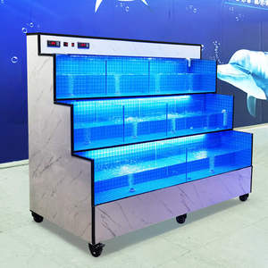 Exhibidor <span class=keywords><strong>de</strong></span> Mariscos Cuadrado <span class=keywords><strong>de</strong></span> Vidrio con Iluminación, Acuario para Conservación <span class=keywords><strong>de</strong></span> Cangrejos, Calamares y Langostinos, 100L-1000L, Ahorro <span class=keywords><strong>de</strong></span> Energía - Product Image 4