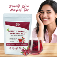 Thé santé en sachets Chianherbs Private Label Hibiscus Roselle Rosehips Slimming Beauty Glow, végan, sans OGM, sans gluten
