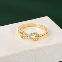 Bague en Zircon éternel pour femmes, numéro 8, bijoux en cuivre galvanisé, 18K, nouvelle collection, amour