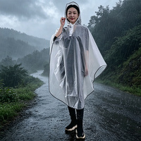 Imperméable Premium en EVA pour Adulte, Réutilisable, à Capuche, Étanche, Portable, Léger, Réfléchissant, Tendance, pour Cyclisme, Activités de Plein Air, Randonnée, Voyage