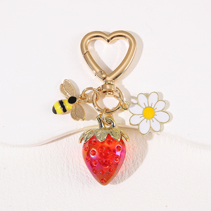 TG-2679 Wholesale of New Cute Bee Strawberry Heart-shaped Keychains, Ladies' Bag Pendants and <b>Key</b> <b>Chains</b> Are Selling Well - Product Image 1