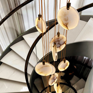 Moderne villa trapleuning hanglamp voor luxe villa's, lange minimalistische lineaire kroonluchters & hanglampen - Product Image 1