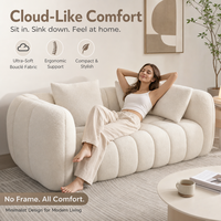 Canapé modulaire convertible moderne couleur crème - Design confortable pour appartement et hôtel, canapé paresseux style citrouille pour le loisir