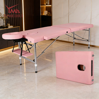 Schönheitssalon-Möbel Wimpernbett Edelstahl Klappbare 3-Teilige Massageliege für Gesichtsbehandlungen und Wimpernverlängerung