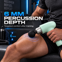 Pistolet de massage à percussion portable OEM ODM, amplitude 6 mm, 6 vitesses, 4 têtes, rechargeable USB-C pour la récupération musculaire après l'entraînement en salle de sport