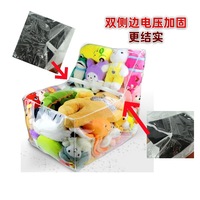 Housse de pouf transparente pour animaux en peluche, grande taille, pouf rembourré créatif pour animaux et jouets, organisateur de rangement en PVC pour peluches