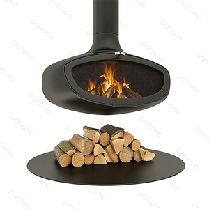 Estufa de Leña Independiente para Interiores PANSEE AF-800, Diseño Moderno, <span class=keywords><strong>Quemador</strong></span> Colgante de Acero al Carbono para Calentar con Leña o <span class=keywords><strong>Pellets</strong></span> - Product Image 1