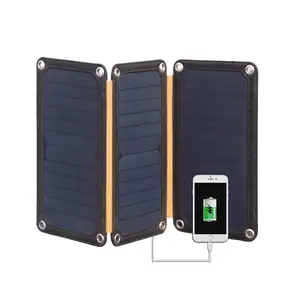 Painel solar dobrável usb, painel solar portátil, flexível, pequeno, à prova d' água, 5v, células dobráveis para carregar bateria de celular