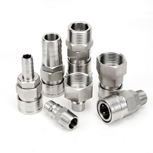 Acoplamiento Rápido Tipo C de Acero Inoxidable 304 para Manguera de Aire Marina, Conectores Macho y Hembra de 1/2 Pulgada Tipo Inserto para Reemplazo y Reparación - Product Image 1
