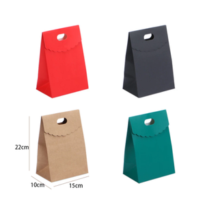 Boîte cadeau en papier kraft à rabat, sac d'emballage pour bonbons et biscuits avec poignée, sac de fête de mariage, enveloppe cadeau pour foulard en soie - Product Image 4