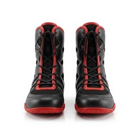 Chaussures de boxe en cuir de haute qualité, à lacets, avec soutien de la cheville, légères, respirantes, flexibles, couleur et logo personnalisés, naturelles