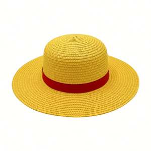Sombrero de Paja de Anime One Piece al por Mayor, Gorra Plana de Papel Estilo Luffy para Mujer, Protección Solar para Viajes - Product Image 1