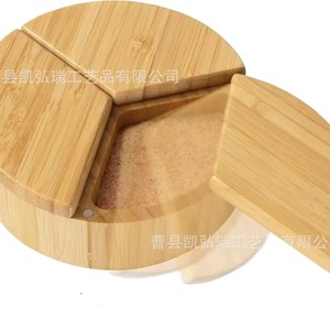 Wooden minimalist spice box, household <b>kitchen</b> seasoning storage box with magnetic lid and rotating spice sorting mechanism. - Product Image 5
