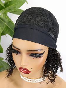 FH En stock Perruque bandeau en cheveux humains bouclés crépus, Cheveux vierges brésiliens, Perruques bob bandeau - Product Image 4