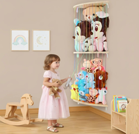 Hamac de rangement pour animaux en peluche porte-jouets en bois salle de jeux pépinière organisateur de stockage de jouets