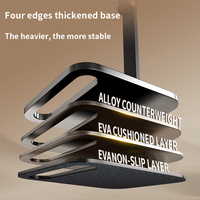 360 °   Support de téléphone et tablette rotatif 5-17,3 pouces en alliage d'aluminium, pliable à double axe, pour bureau et conférence, vente en gros OEM