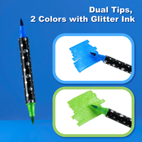 Stylos et marqueurs à peinture acrylique scintillante GP 12 couleurs, pointe plate 6 mm, double face pour la peinture DIY