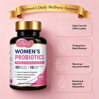 BUCQ Santé Intestinale Féminine : Super Probiotique, Prébiotique, Postbiotique, Extraits Végétaux, Formule Alimentaire Certifiée GMP, 60 Capsules