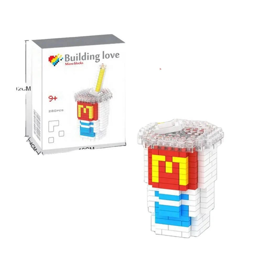 280 Pcs McDonald Cola Mainan Pendidikan DIY Keselamatan Plastik Blok Bangunan Bata
