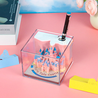 Bloc-notes Modèle Château de Conte de Fées 2027 avec déchirure manuelle discrète, Château Rose, Spires Bleues, Trou pour stylo, Pages marque-pages et Calendrier