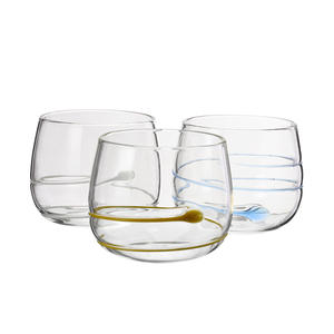 Vasos de Agua de Vidrio Borosilicato de Alta Resistencia al Calor con Diseño de Línea Azul Único y Personalizado SAMYO - Product Image 2