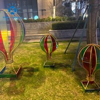Anpu Lighting - Juego de Luces LED RGB Gigantes con Forma de Globo Aerostático y Molino de Viento, Resistentes al Agua IP65, para Decoración de Jardín Exterior en Año Nuevo y Navidad
